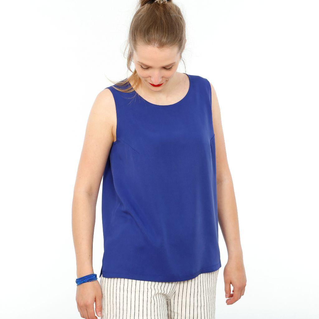 Papierschnittmuster ärmelloses Top Frau Merle XS-XXL